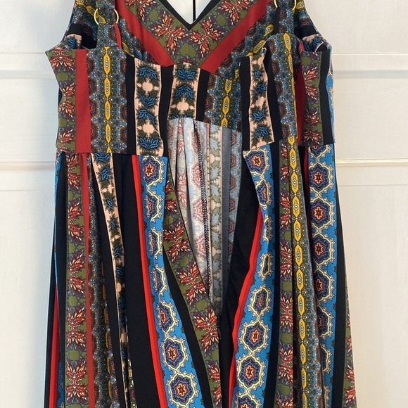 T. Tahari Maxi Dress Vintage Print Tile Paisley Homecoming Adjustable Size Small - Picture 8 of 11
